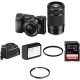 Sony Alpha a6000 Mirrorless Digital Camera with 16-50mm and 55-210mm Lenses with Free Accessories Kit (Black)